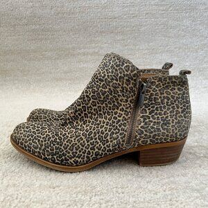 Lucky Brand Basel Animal Print Chunky Heel Ankle Boots Booties Shoes 9.5